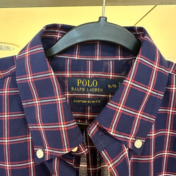 Polo by Ralph Lauren: Men's Plaid Custom Slim Fit Button Down - Picture 2 of 3